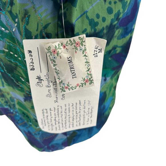 NWT Vintage Tantrums Blue Floral Beaded Twill Jacket Sz M - Picture 5 of 8